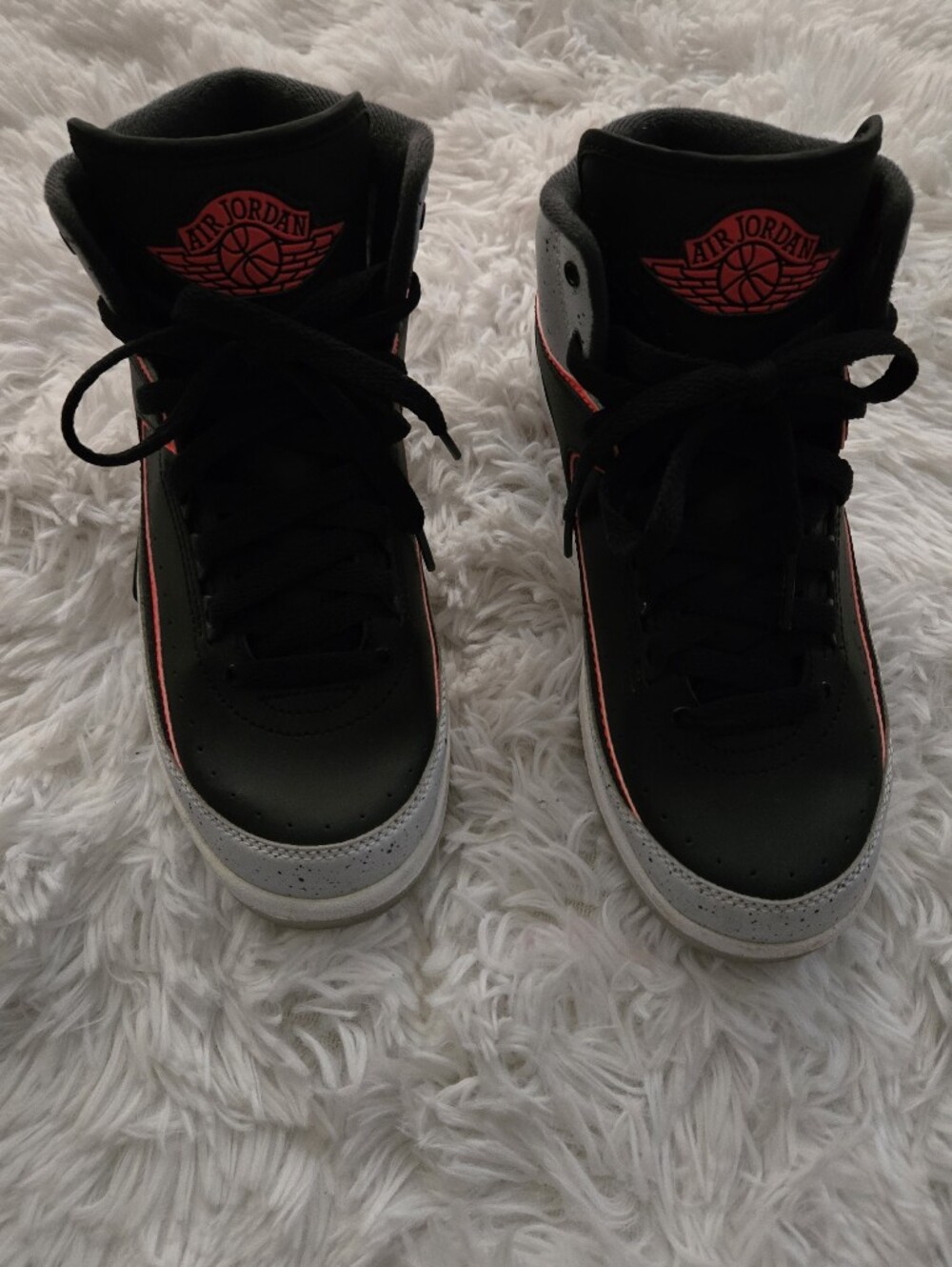 Jordan Kids Black and Red High-Top Sneakers